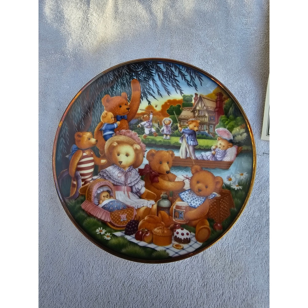 Franklin‎ Mint Teddy Bear Picnic Collector Plate Limited Edition by Carol Lawson